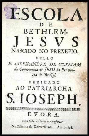 Folha de rostoEscola de Belém, Alexandre de Gusmão, Évora, 1678 