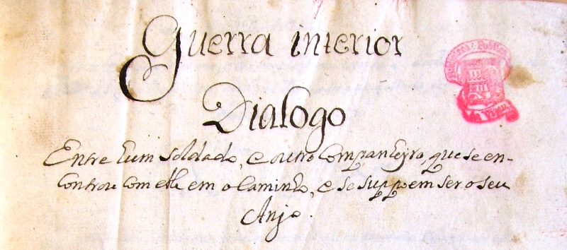 Guerra Interior, Padre Matias de Andrade. Folha de rosto.